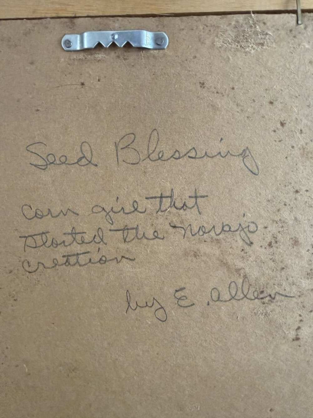 Vintage “Seed Blessing” Sand Art, Navajo Creation Story Theme, Signed E. Allen - Picture 2 of 5